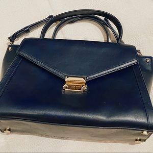 Navy Blue Carmen Michael Kors Satchel